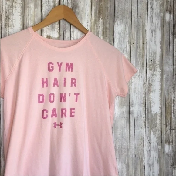 Under Armor Kids Pink Gym Hair Tee - Picture 2 of 4